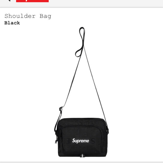 supreme 立ち上げ ショルダー黒 - ショルダーバッグ