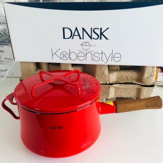 ダンスク(DANSK)の売り切り♡新品未使用♡ダンスク♡ホーロー片手鍋 深型18cm♡チリレッド(鍋/フライパン)