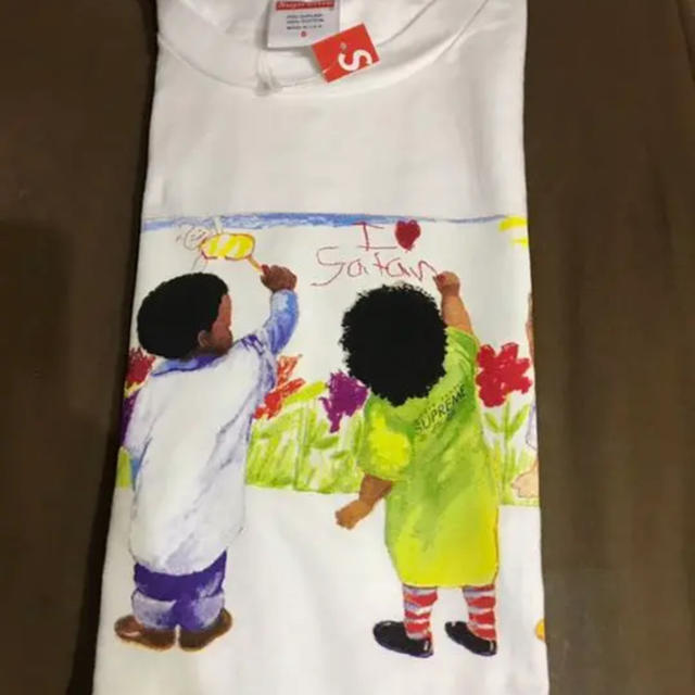 supreme kids tee small white