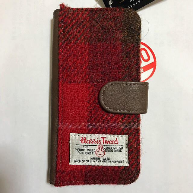 Harris Tweed(ハリスツイード)のハリスツイード 手帳型ケース スマホケース iPhoneケース 赤 レッド 新品 スマホ/家電/カメラのスマホアクセサリー(iPhoneケース)の商品写真