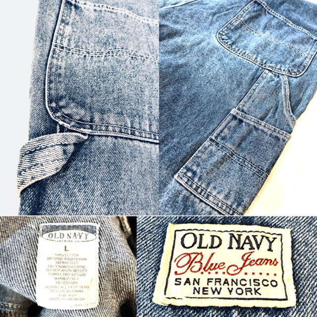 Old Navy(オールドネイビー)のOLD NAVY★オーバーオール★無地★パッチ★USA★オールドネイビー★薄青 メンズのパンツ(サロペット/オーバーオール)の商品写真