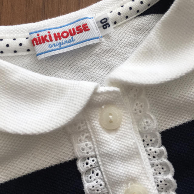 mikihouse(ミキハウス)のミキハウス ボーダー ワンピース 90 日本製 キッズ/ベビー/マタニティのキッズ服女の子用(90cm~)(ワンピース)の商品写真