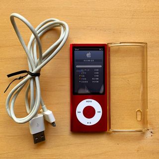 アップル(Apple)のiPod nano ピンク 16GB (第5世代) ケース ケーブル付き(ポータブルプレーヤー)