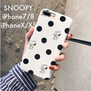 スヌーピー(SNOOPY)の新作⍤⃝♡\♥︎/スヌーピー×ウッドストック♡ドット iPhoneケース 光沢(iPhoneケース)