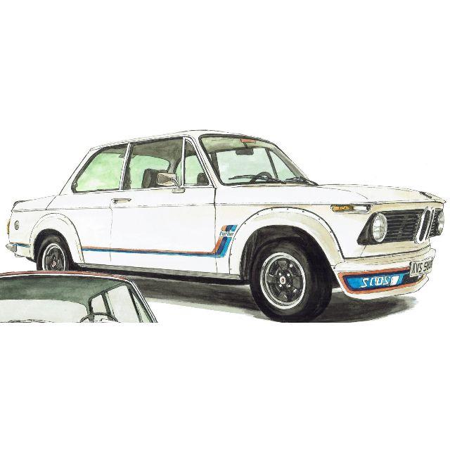 GC-1084 BMW 2002turbo限定版画 直筆サイン額装●作家平右ヱ門 2