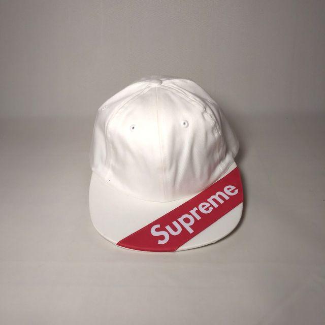 メンズSupreme cap white visor lavel 6-panel - キャップ