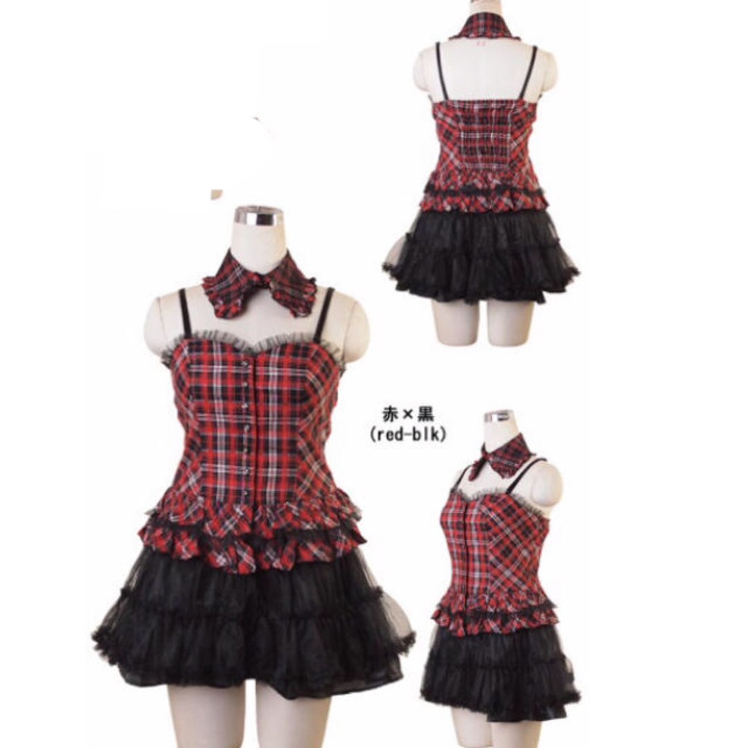 ラスト 2点！赤×黒 、アイドル風♡コスプレ エンタメ/ホビーのコスプレ(衣装一式)の商品写真