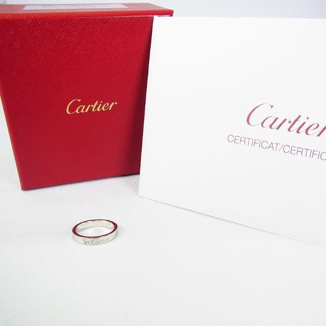 Cartier(カルティエ)のカルティエ PT950 エングレーブド 1Pダイヤリング 11号[f382-3］ レディースのアクセサリー(リング(指輪))の商品写真