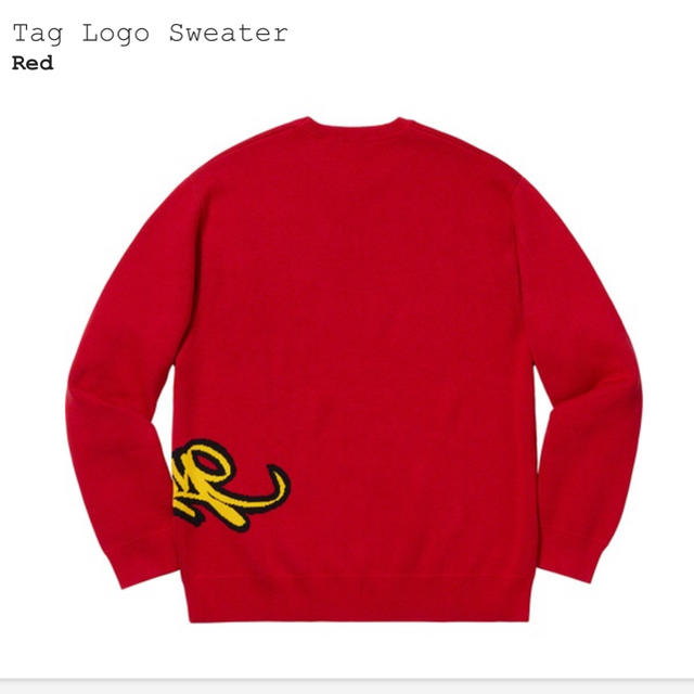 supreme シュプリーム tag logo セーター sweater 赤 M