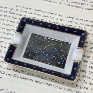 HERMES エルメス 白 ネイビー 陶器 馬車 星座 ミニ灰皿 小物入れ www