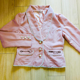 アマベル(Amavel)のアマベル  ピンク ジャケット 春  スプーン フォーク 刺繍(テーラードジャケット)
