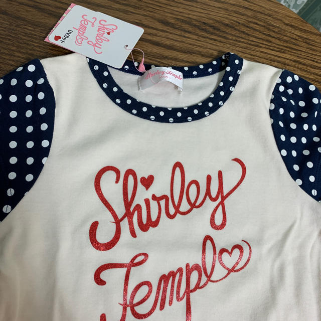 Shirley Temple(シャーリーテンプル)のシャーリーテンプル Tシャツ ドットリボン キッズ/ベビー/マタニティのキッズ服女の子用(90cm~)(Tシャツ/カットソー)の商品写真