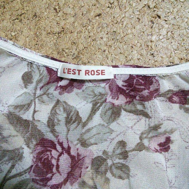 L'EST ROSE(レストローズ)のワンピース　レストローズ 花柄　バラ　シフォン　M　ペチコート付き レディースのワンピース(ひざ丈ワンピース)の商品写真