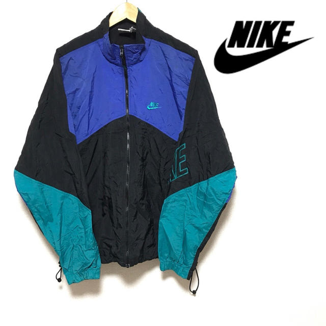 90s NIKE ナイキ ナイロンジャケット ブラック スポーツミックス