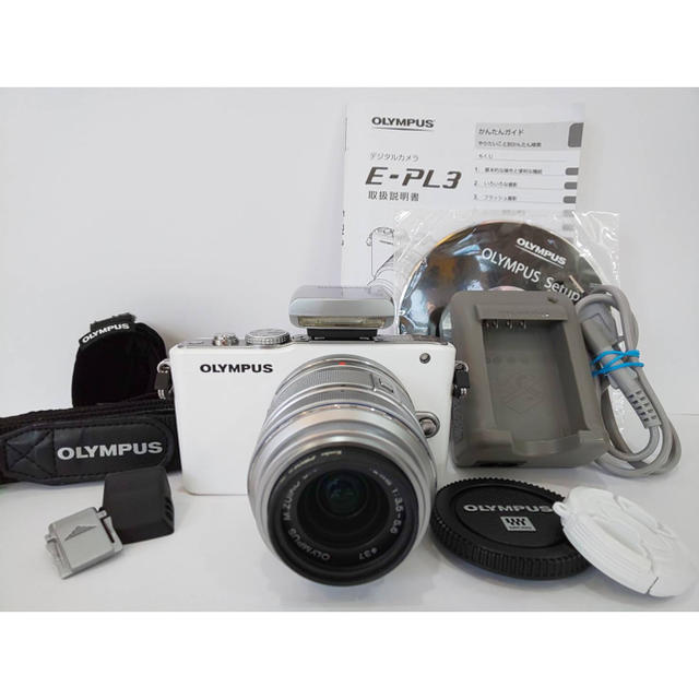 OLYMPUS(オリンパス)のOLYMPUS PEN lite E-PL3  レンズセット スマホ/家電/カメラのカメラ(コンパクトデジタルカメラ)の商品写真