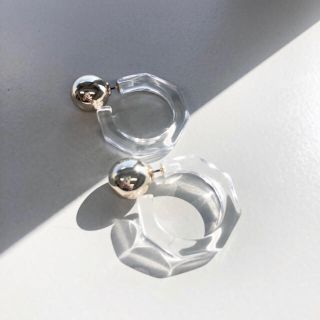 ビームス(BEAMS)のハンドメイド クリア ピアス 大ぶり(ピアス)