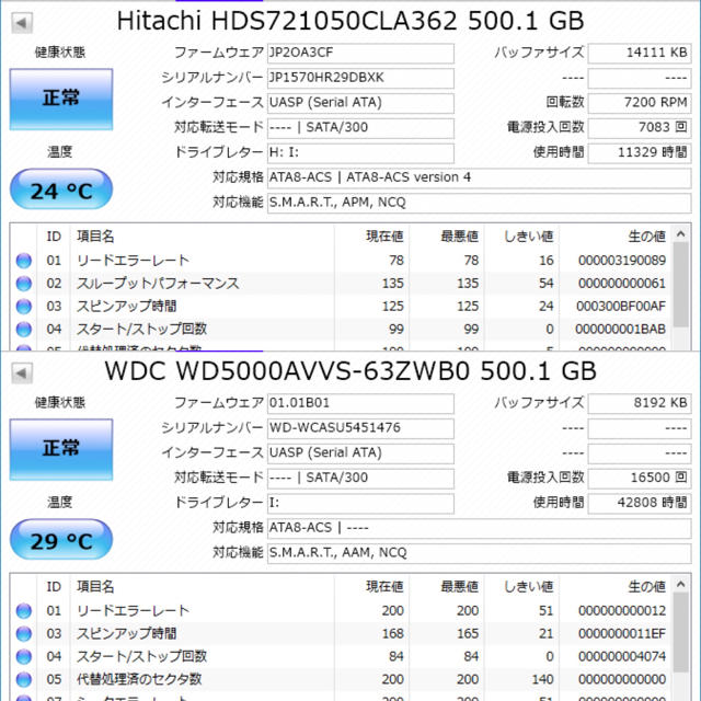 値下げ HDD 内蔵 3.5インチ 500GB×3 320GB×3 スマホ/家電/カメラのPC/タブレット(PCパーツ)の商品写真