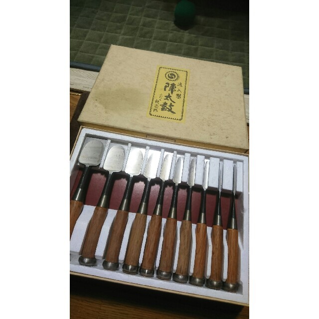 ②鏨 ノミ 陣太鼓 10本 セット 追込鏨 追込ノミ 追込 大工道具 大工 匠