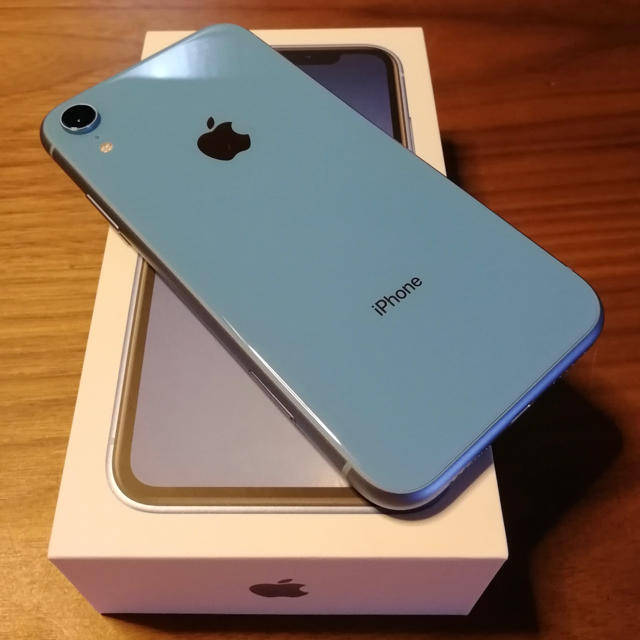 Apple - iPhone XR 128GB SIMフリー ブルー青 超美品 一括購入 オマケ