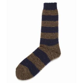 アパルトモンドゥーズィエムクラス(L'Appartement DEUXIEME CLASSE)のアパルトモン border sox  ネイビー×ブラウン(ソックス)