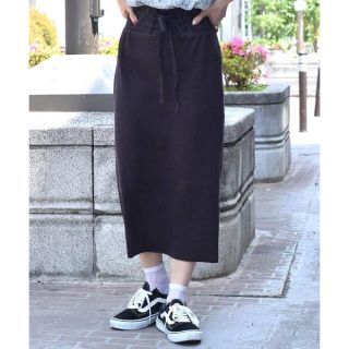 ダブルクローゼット(w closet)のダブルクローゼット レースアップスカート スミクロ(ひざ丈スカート)