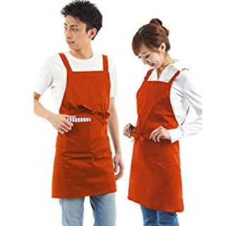 カフェ　エプロン　男女兼用　オレンジ色　新品(その他)