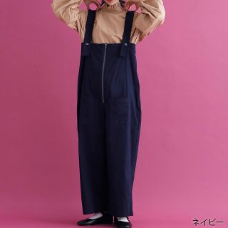 メルロー(merlot)の値下げ●メルロー ● ジップアップサロペット ● ネイビー ● 試着のみ(サロペット/オーバーオール)