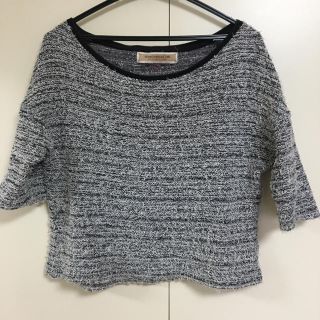 ザラ(ZARA)のStradivarius パイル地ショートトップス  美品(カットソー(長袖/七分))