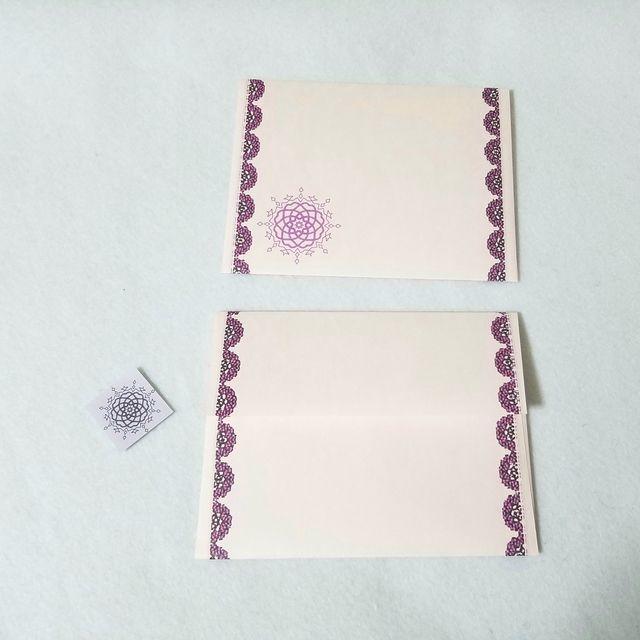 紫系７～レターセット～ ハンドメイドの文具/ステーショナリー(カード/レター/ラッピング)の商品写真