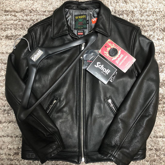 Supreme - 黒 S 17SS Supreme Schott Leather Jacketの通販 by ART ...