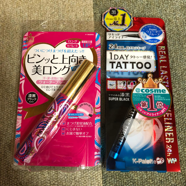 K-Palette(ケーパレット)の1DAY TATTOOアイライナー ブラック ティアラガール マスカラ コスメ/美容のベースメイク/化粧品(アイライナー)の商品写真