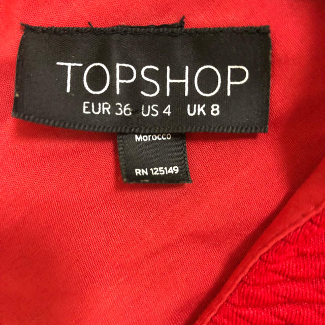 TOPSHOP(トップショップ)のTOP SHOP レッドワンピース レディースのワンピース(ひざ丈ワンピース)の商品写真