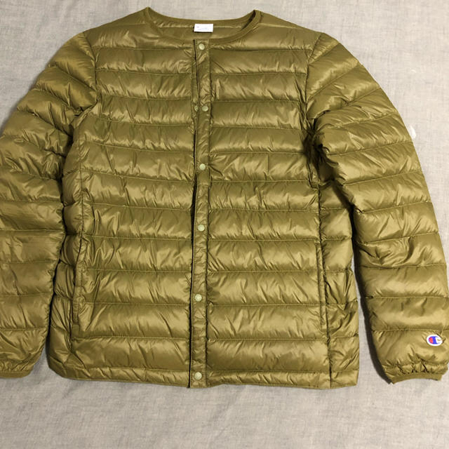 Champion - チャンピオン ノーカラーライトダウンジャケット Lの通販