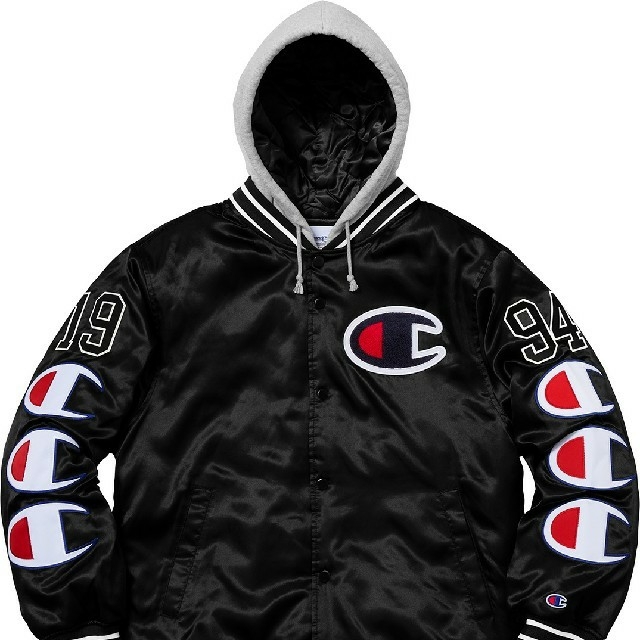 Supreme/Champion Hooded Varsity Jacket