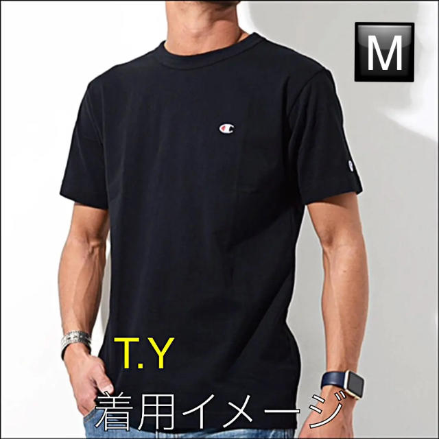Champion(チャンピオン)のChampion Tシャツ 黒 Supreme EMODA Ungrid好きに メンズのトップス(Tシャツ/カットソー(半袖/袖なし))の商品写真