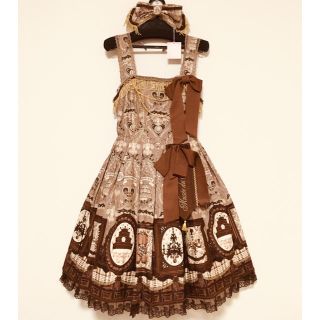 アンジェリックプリティー(Angelic Pretty)のMusee du chocolat JSK&カチューシャ2点セット《ブラウン》(ひざ丈ワンピース)