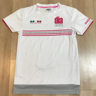 ディアドラ(DIADORA)の【値下げ】ディアドラ Tシャツ レディースM 白 ピンク　テニス(ウェア)