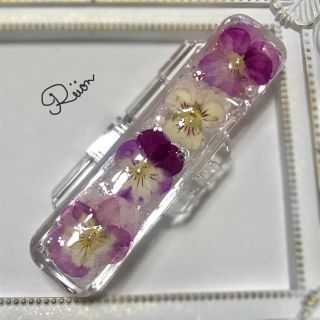 ❁﻿pinkビオラの押し花印鑑ケース❁﻿(印鑑/スタンプ/朱肉)