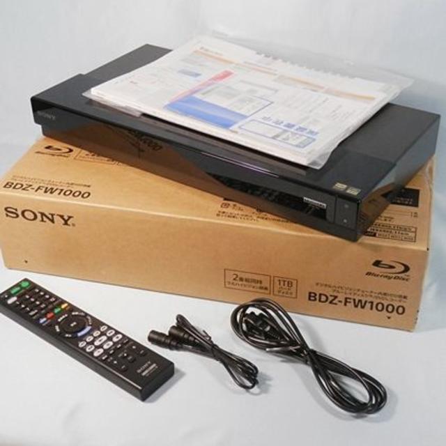 SONY(ソニー)のSONY 2018年製 ブルーレイレコーダー BDZ-FW1000 送料込 スマホ/家電/カメラのテレビ/映像機器(ブルーレイレコーダー)の商品写真