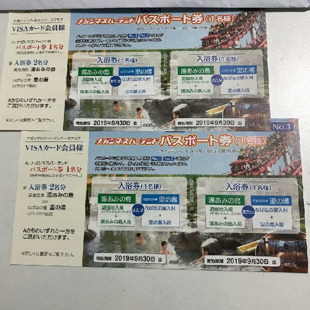 ナガシマスパーランド パスポート二枚 - 遊園地/テーマパーク