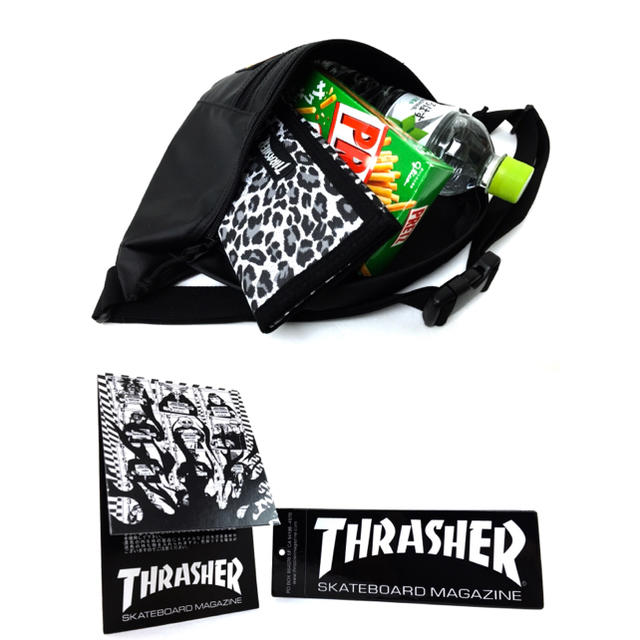 THRASHER(スラッシャー)の《THRASHER》ウエストバッグ［BK/FLAME LOGO］ メンズのバッグ(ウエストポーチ)の商品写真