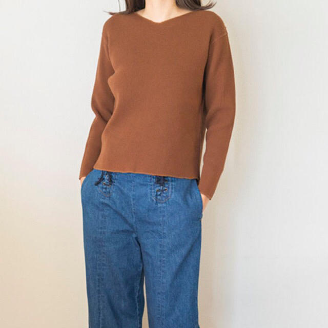 PHEENY(フィーニー)のpheeny ◇ Big waffle V neck L/S (BRN) レディースのトップス(カットソー(長袖/七分))の商品写真