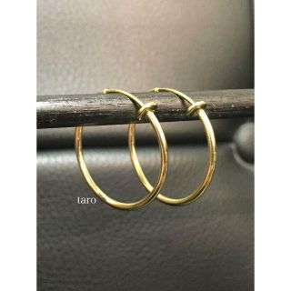激安・送料込！【イヤリング ゴールド 25mm 2個セット】(ピアス(両耳用))