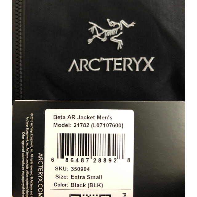 ARC'TERYX - アークテリクス ベータ AR ブラック XS タグ付き新品 ARC