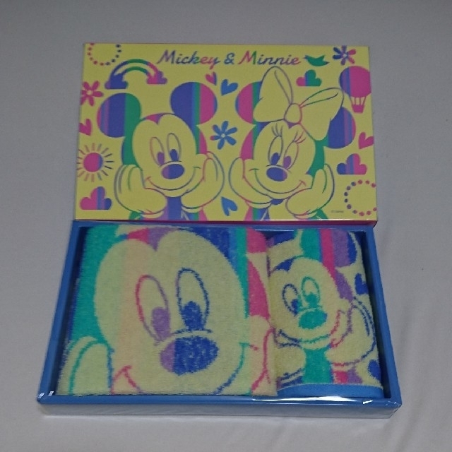 ミッキーマウス(ミッキーマウス)のミッキー&ミニー フェイスタオル            エンタメ/ホビーのアニメグッズ(タオル)の商品写真