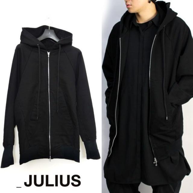 JULIUS(ユリウス)のJULIUS ジップパーカー ドルマン オーバーサイズ ロゴ フーデット メンズのトップス(パーカー)の商品写真