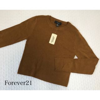 フォーエバートゥエンティーワン(FOREVER 21)の新品★Forever21ショートニットブラウンオレンジクロップド丈(ニット/セーター)