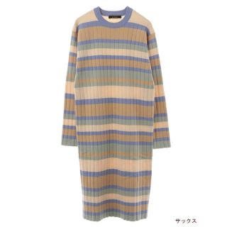 ダブルクローゼット(w closet)のwcloset ニットボーダーワンピース 新品未使用(ひざ丈ワンピース)