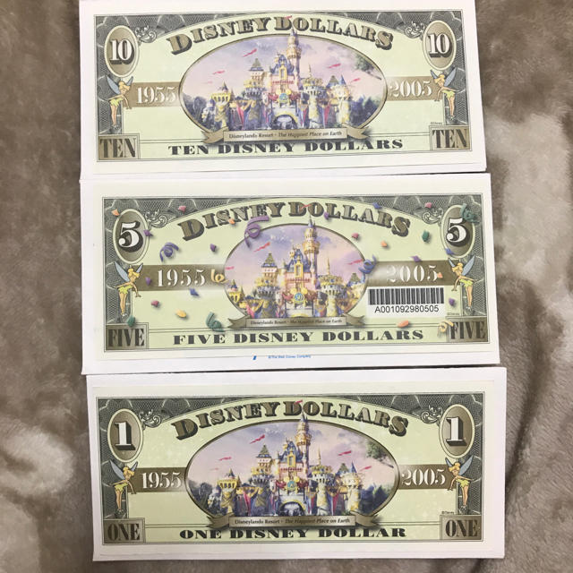 Disney - ディズニーダラー ドル$紙幣 1$,5$,10$セットの通販 by べ