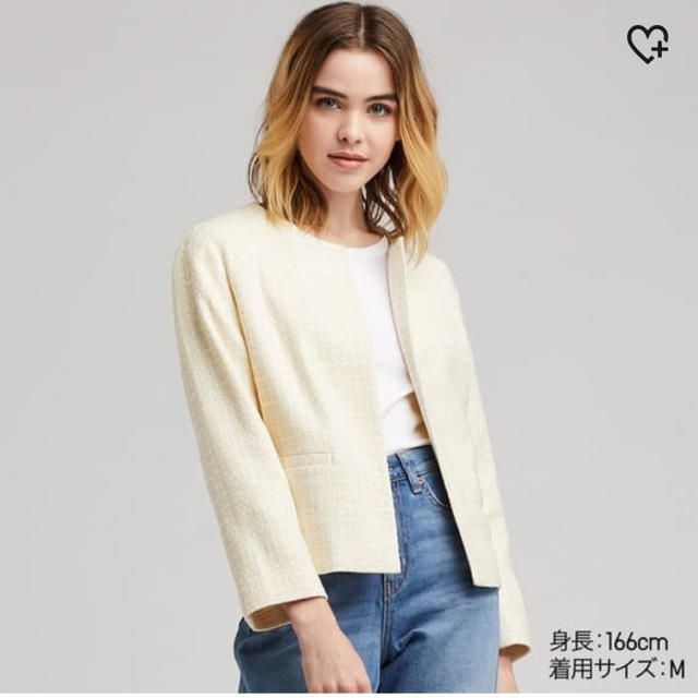 UNIQLO(ユニクロ)のユニクロ ツイードノーカラージャケット 未使用 レディースのジャケット/アウター(ノーカラージャケット)の商品写真